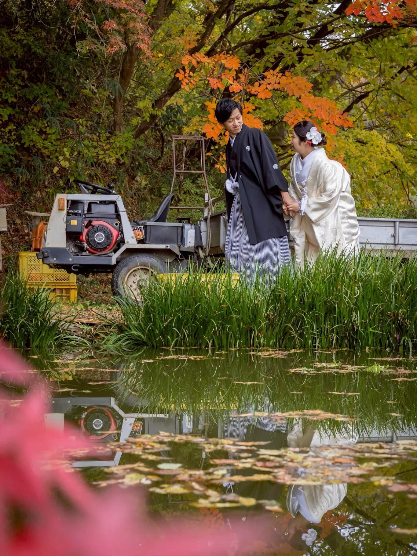 【大子町のりんご園でウェディングフォト】